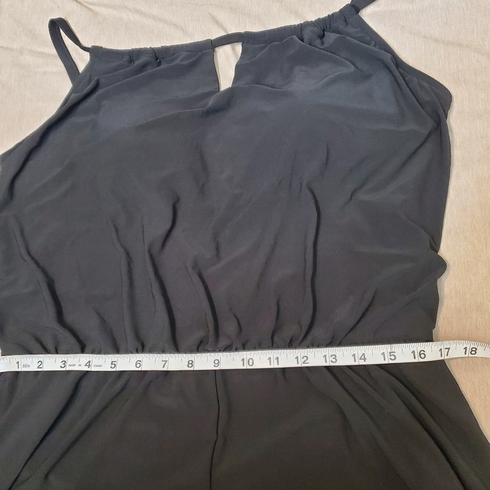 AQUAGREEN black Swim Dress Romper XL 16/18 One Piece Swimsuit Pockets New - Picture 9 of 10